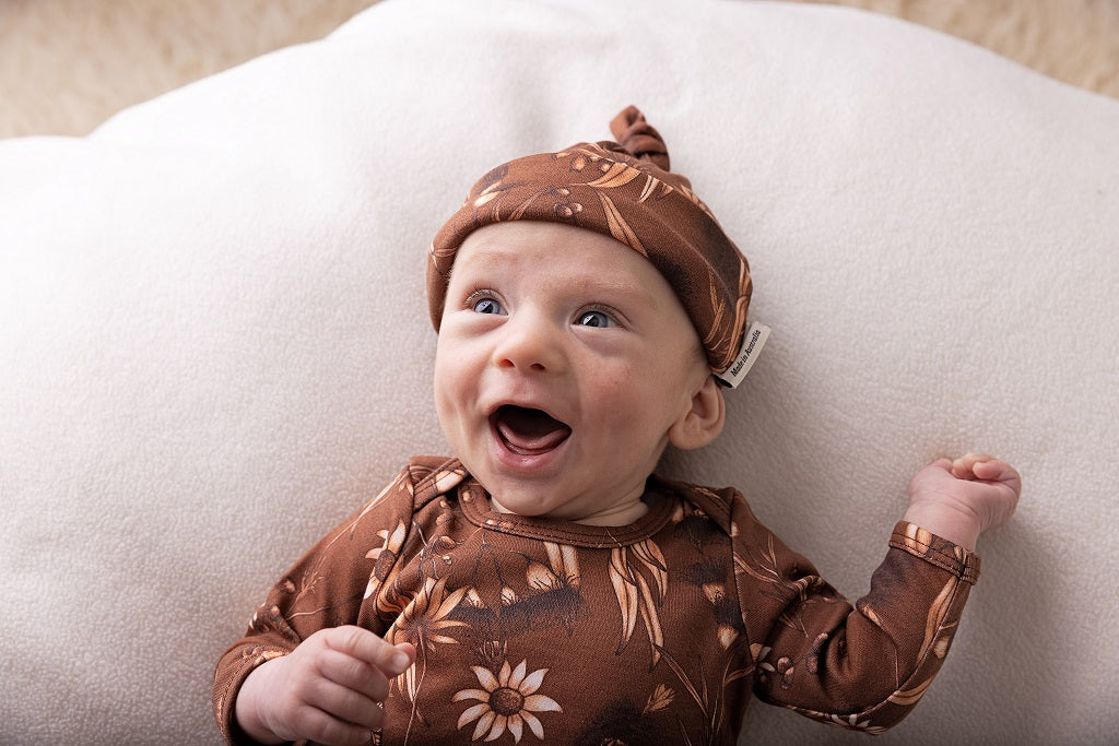 Botanicals Organic Baby Knot Hat 03 months Australian made gift