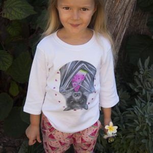 Organic Childrens T shirts | Toddler | Fruit Bat Long Sleeve Tee 1-4 - Dusty Road Apparel