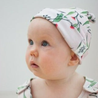 Organic baby hats | Blossoms knot hat | Australian Made | 0 - 3 months - Dusty Road Apparel