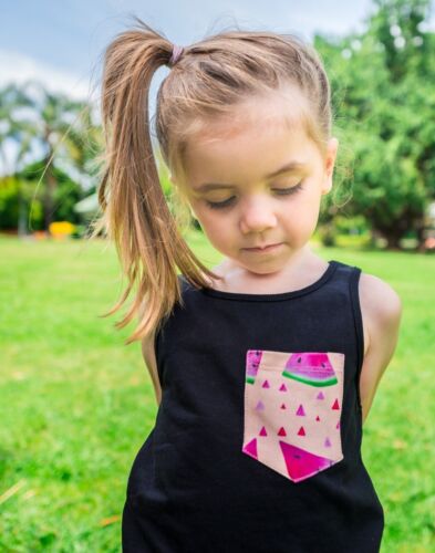 Organic Singlets | Children | Toddler | Girls | Watermelon pocket - Dusty Road Apparel