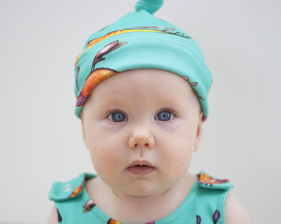Organic baby knot hats | Weedy Sea Dragon Knot hat | 0 - 5months - Dusty Road Apparel